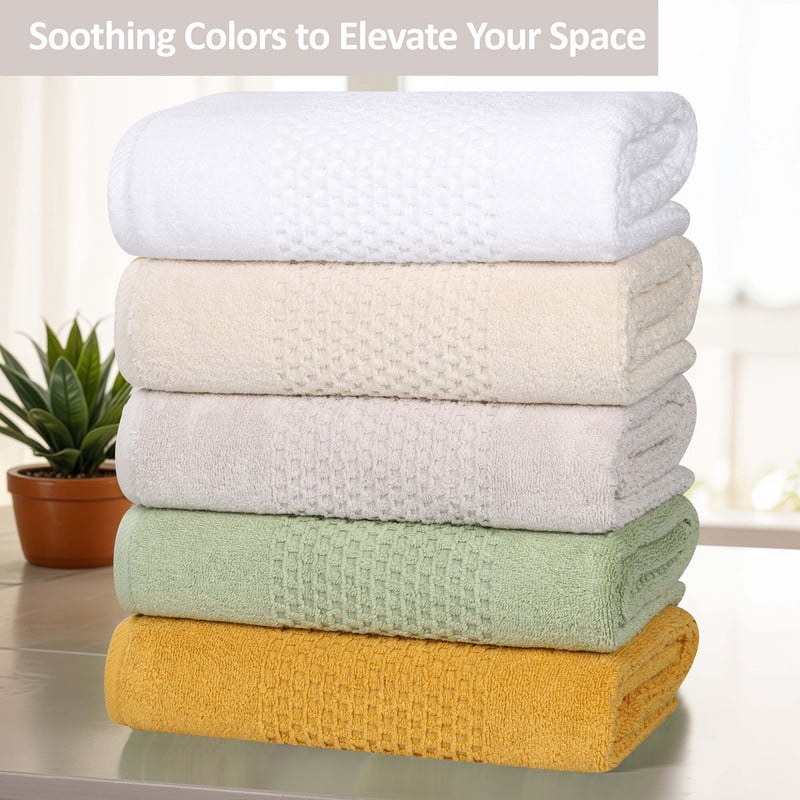 Superior Playa Zero Twist Cotton Solid Waffle Textured 8 Piece Towel Set, Silver