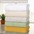 thumbnail image 5 of Superior Playa Zero Twist Cotton Solid Waffle Textured Bath Towels, Set of 2, Ivory, 5 of 7