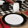 thumbnail image 4 of Combo Set 7" White Dessert Plates and 10" inch Round Black Plastic Plates, Disposable China Like Party Plate, Heavy Duty Dinner Charger Plate, Salad, Wedding, Tableware, Tablesetting, Catering (54), 4 of 5