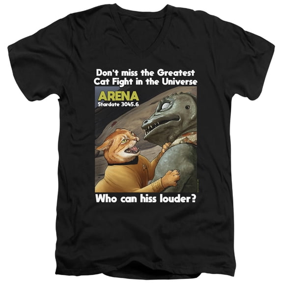 Star Trek - Cat Fight - Slim Fit V Neck Shirt - X-Large