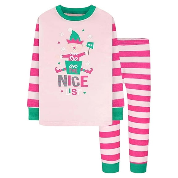 Christmas Pajama Outfits Set Kids Pajama Festive Holiday Family Matching Sleepwear For Children Boys Girls Cozy Soft Flannel Nightwear Outfit 8-9 Years