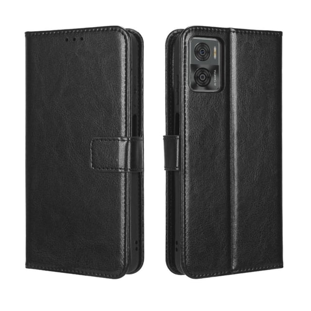 Funda tipo libro para Motorola MOTO E22 4G/E22i, cartera todo‑en‑uno, funda multifuncional con tarjetero y correa de muñeca desmontable