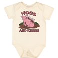 thumbnail image 3 of Inktastic Hogs and Kisses with Cute Pig Family Boys or Girls Baby Bodysuit, 3 of 5