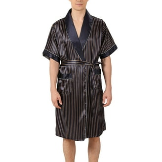 mens lightweight summer dressing gown Kilaqueen Mens Short Sleeve Long Robe Terry Cloth Belted Bathrobe Sleepwear Summer Lightweight Spa Hotel Dressing Gown Loungewear with Pockets