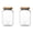 15.6-Cup, variant on Ball Stack & Store Glass Mason Jars with Wooden Lid, Used for Pantry, Cookies, Flour, Cereal, Rice, Sugar, Tea, Coffee Beans, Spices, Square, 15.6-Cup Pack of 2