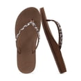 thumbnail image 1 of Chanclas KuaiLu para mujer con forma de arco con diamantes de imitación, color marrón 10, 1 of 7