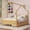 Natural, variant on LFSLJJMY Full Bed Frame for Kids, Montessori Bed with 2 Storage Drawers, Wood House Shape Full Bed with Headboard, No Box Spring Needed, Easy Assemble, White
