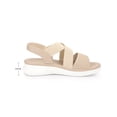 thumbnail image 2 of BLISSFUL STEP Women's Open Toe Elastic Cross Strap Flat Sandals Beige (Size 10.5), 2 of 6