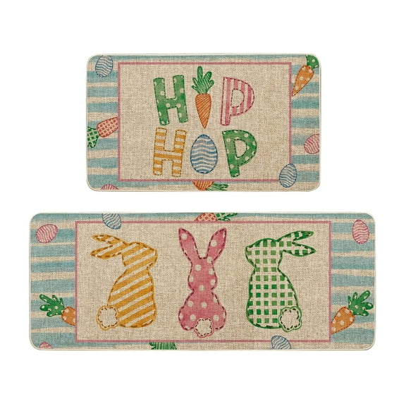 Easter Decorations Easter Kitchen Rugs And Mats Set Of 2 Cushioned Anti Fatigue Kitchen Floor Mat Non Waterproof Kitchen Rug Set Comfort Standing Mats Carpet