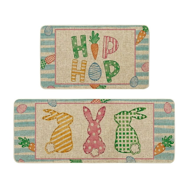 Binwennn 5x8 Rugs for Living Room Easter Kitchen Rugs And Mats Set Of 2 Cushioned Fatigue Kitchen Floor Mat Non Kitchen Rug Set Comfort Standing Mats