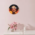 thumbnail image 3 of 16 Inch Wall Clock Battery Operated Silent Clock Decorative for Office, Kitchen, Outdoor, Living Room，African American Curly Hair Woman Peace Picture, 3 of 4
