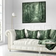 thumbnail image 2 of Designart Road in Dark Autumn Forest - Modern Forest Throw Pillow - 16x16, 2 of 4