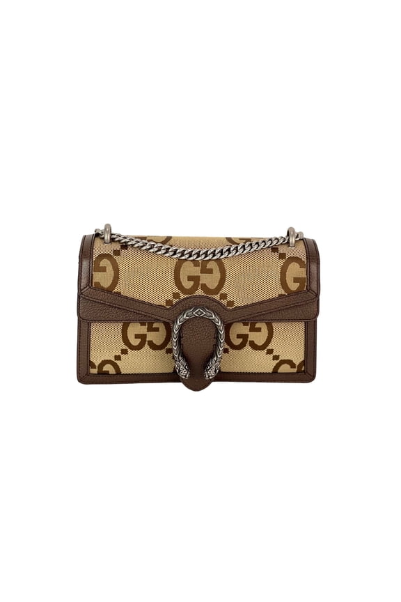 Pre-Owned Gucci Dionysus Small Jumbo GG Canvas Beige Shoulder Bag
