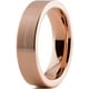 Tungsten Wedding Band Ring 6mm for Men Women Comfort Fit 18K Rose Gold Plated Plated Pipe Cut Flat Brushed Polished Lifetime Guarantee – image 1 sur 5