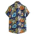thumbnail image 4 of Hauts Homme de Mode à Col en V à Manches Courtes T-Shirt Été Imprimé Chemisier à Boutons, 4 of 4
