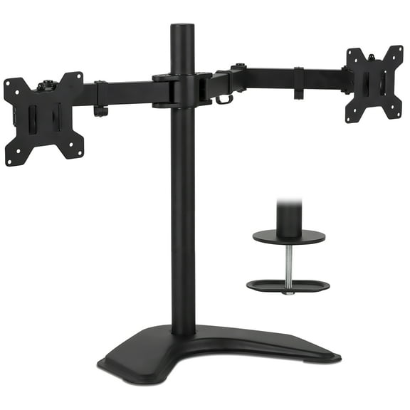 Mount-It! Dual Monitor Desk Stand | Fits 20"-32" Computer Screens | Rotate Swivel Tilt