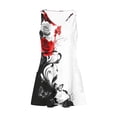 thumbnail image 7 of Tnhcen Women's Summer Sleeveless V - Neck Pocket Vintage Floral Print High Split Casual Dress 95% Polyester 5% Spandex Retro Style Sizes S - 2XL, 7 of 7