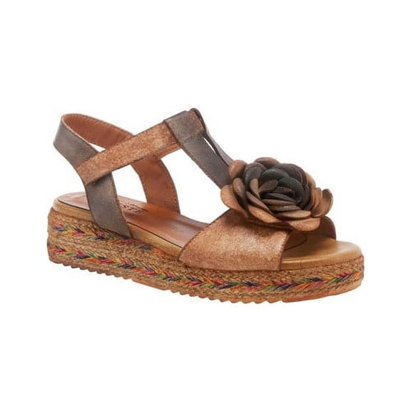 L’Artiste Tempest Hand-Painted Leather Wedge Sandal