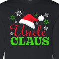 thumbnail image 4 of Inktastic Uncle Claus with Christmas Santa Hat and Snowflakes Long Sleeve T-Shirt, 4 of 5