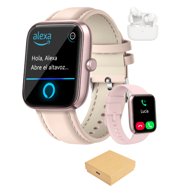 Reloj Smartwatch Belug Reloj Inteligente Bluetooth Llamada Alexa Rosa