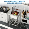 thumbnail image 6 of 2024 New Free Standing Stainless Steel Kitchen Sink, With 360°Rotating Faucet, Hot and Cold Water Pipes, Storage Rack, Utility Single Bowl Sink for Kitchen, Restaurants, Garages, Outdoor, 6 of 7