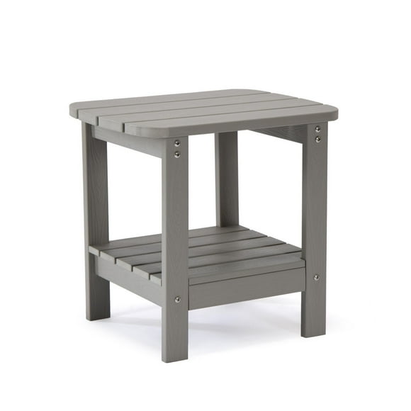 Tanfly - Table d'appoint avec étagère - Gris clair