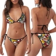 thumbnail image 3 of Disketp Retro Floral Butterfly para Bañador de Dos Piezas para Mujer, Bikini Sexy Halter String, Conjunto de Bikini en Triángulo, 3 of 6