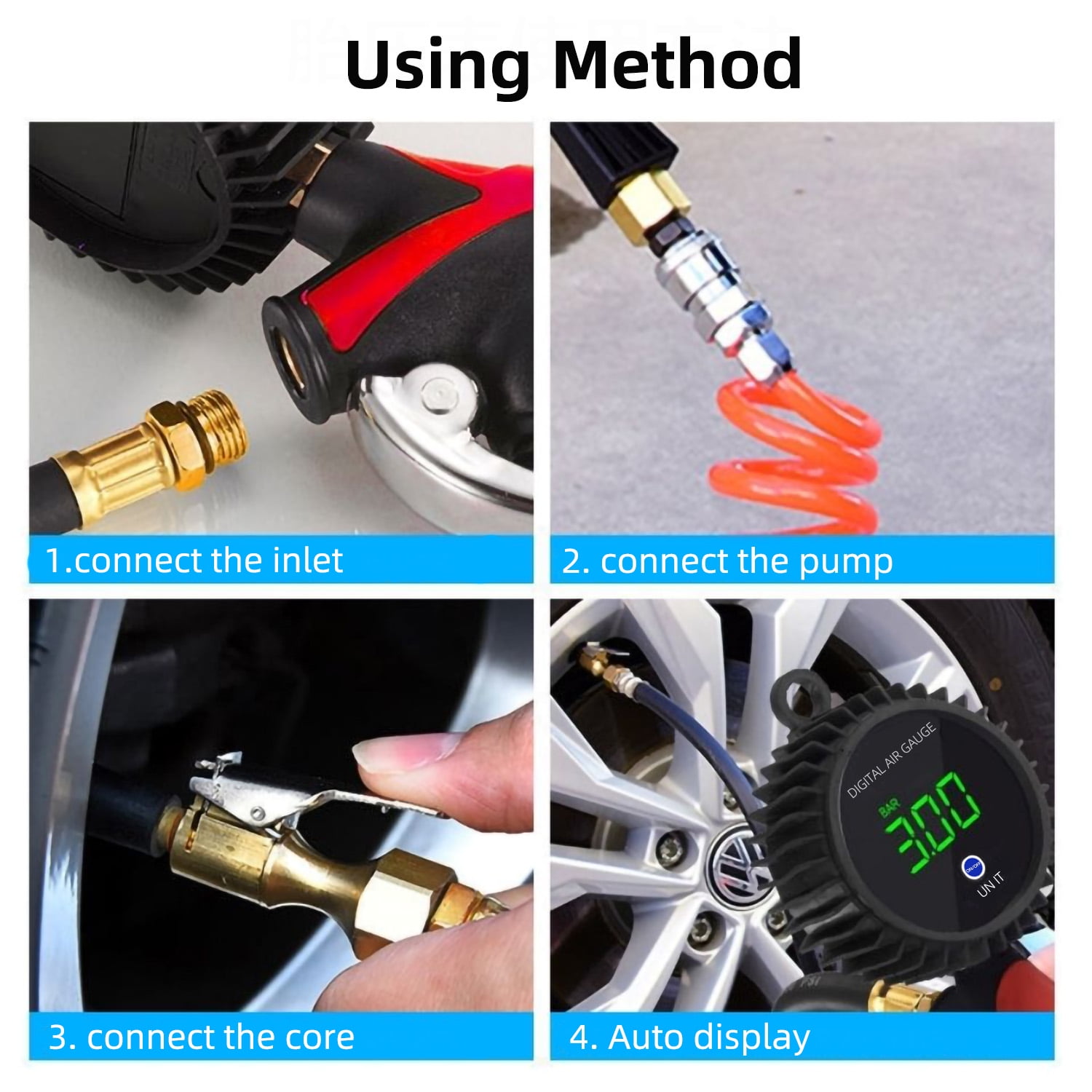 Yinzam Vehicle Heavy Duty Digital Tire Pressure Gauge with