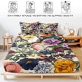 thumbnail image 5 of Twin Sze Fitted Sheet Set - Country Flowers 2 Piece Bedding Sets 16" Deep Pocket Fitted Sheet with 1 Pillowcase, Retro Pastoral Colorful Floral Herbs Brushed Microfiber Hotel Luxury Bed Sheets, 5 of 9