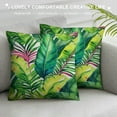 thumbnail image 3 of Creowell  Get Orange Leaves Outdoor Throw Pillow Cover Green Tropical Palm Leaves Banana Leaves Brightness Leaves Decorative Pillows Farmhouse Cushion Cases Home Decor for Couch, 3 of 5