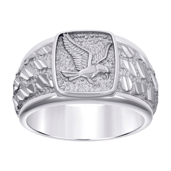 925 Sterling Silver Mens Eagle Bird Wildlife Ring Size 10 Ring for Men - 8.4 Grams