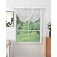 thumbnail image 2 of Waterfall Valances for Windows, Pure White Kitchen Sheer Valance Curtains, Simple Solid Color Rod Pocket Elegant Swag Valances for Living Room Bedroom, 47.2"x38.5", 1 Panel, 2 of 8