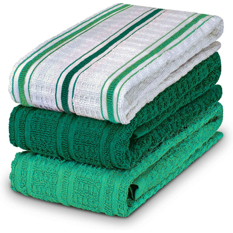 Infinitee Xclusives Premium Kitchen Towels – 6 Pack, 100% Cotton 15 x 25  Inches Absorbent Dish Towels - Tea Towels - Terry Kitchen Dishcloth Towels  - Green Dish Cloth for Household Cleaning - Yahoo Shopping