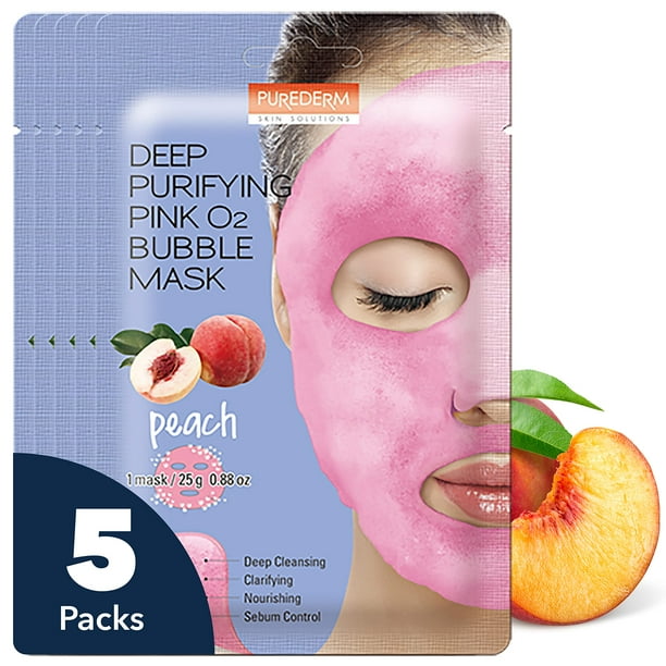 Mascarilla facial con burbujas Purederm Deep Purifying Peach O2
