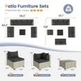 thumbnail image 6 of UDPATIO 9 Pieces Outdoor Patio Furniture Set with 44" Fire Pit Table, Outdoor Wicker Patio Conversation Set with Cushions for Backyard, Porch, Garden(Black), 6 of 7