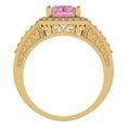 thumbnail image 4 of Clara Pucci 14K Yellow Gold 2.78ct Pink Halo Ring for Women, 4 of 8