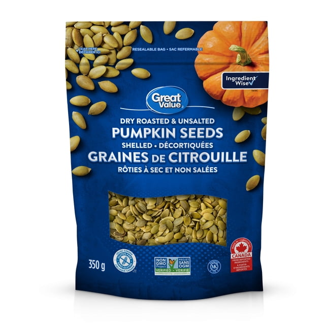 Great Value Dry Roasted & Unsalted Pumpkin Seeds