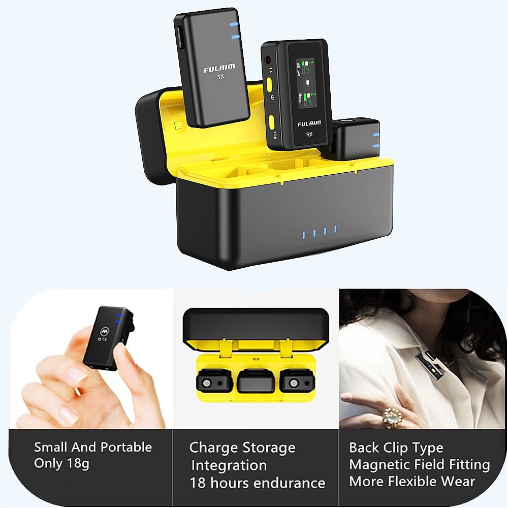 Dadypet Wireless Lavalier Microphone System for Clear Audio Recording, Microphones for Presentations and Interviews