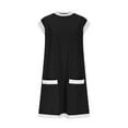 thumbnail image 3 of Summer Savings Akafmk Plus Size Womens Casual Dresses, Women's Summer Short Dresses Cap Sleeve Color Block Ribbed Knit Trendy Cotton Mini Dress With Pockets Loose Fitting Flowy Sundress Beach Dress, 3 of 4