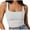 White, variant on Timegard Womens Crop Tops Square Neck Sleeveless Solid Color Comfy Casual Going out Tank Tops Camis