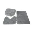 thumbnail image 2 of 3 Pieces Non Slip Bathroom Rug Set Bath Mat Toilet Lid Cover Rug Washable Floor Mat for Shower Bathtub Kitchen Laundry Room Bathroom Light Grey, 2 of 8