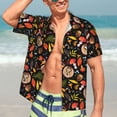 thumbnail image 5 of Lsque Owl And Leaves pattern Hawaiian Shirt for Men, Unisex Summer Beach Casual Short Sleeve Button Down Shirts-X-Large, 5 of 9