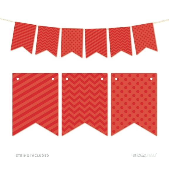 Koyal Wholesale Red Hanging Pennant Banner Party Garland Décor