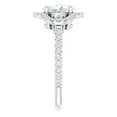 thumbnail image 4 of Pompeii 1 3/4 Ct Three Stone Halo Diamond & Oval Moissanite Engagement Ring White Gold, 4 of 4