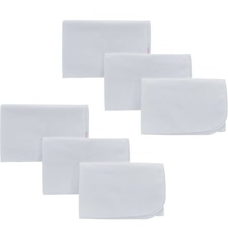 NuAngel White Cotton Flat Diapers, 6 Count