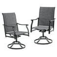 thumbnail image 7 of MAYEERTY 2-Piece Outdoor Swivel Dining Chairs with Padded Textilene Fabric for Backyard & Patio, Gray, 7 of 7