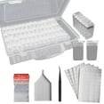 thumbnail image 2 of Fiudx Caja de Almacenamiento de Diamantes, Organizador de 64 Compartimentos, Tapas Extraíbles para Facilitar La Clasificación, Juego de Accesorios Incluido, Almacenamiento Multiusos, Manualidades y B, 2 of 4