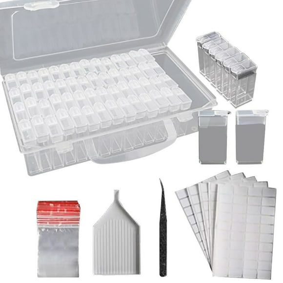 Small Storage Box with Lid Compartment Diamond Storage Box 5D Diamond Embroidery Sorting Box Small Plastic Storage Box