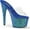 Clear PVC/Blue Hologram Glitter, variant on Women's Pleaser Adore 701LG Platform Slide