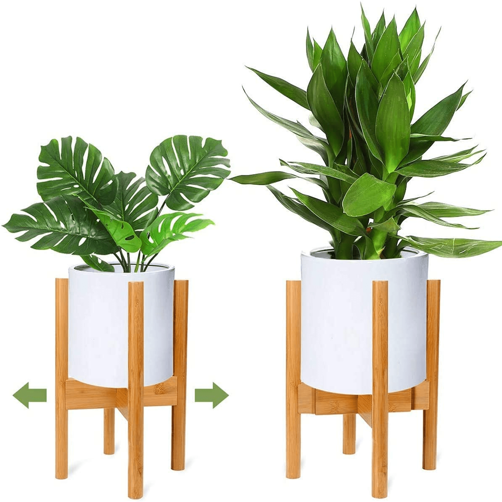 Plant and Pot NOT Included Potey Mid Century Plant Stand Flower Stand Fits Up to 11 Inch Planter,with Pad Solid Acacia Wood Plant Pot Holder 